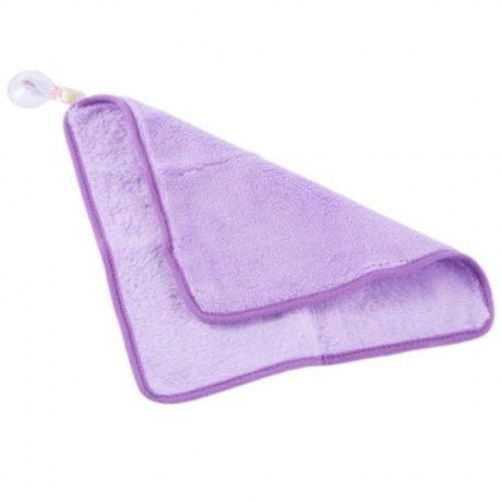 PURE COLOR KITCHEN HANGING CLOTH SOFT DISHCLOTH HAND TOWEL WITH SUCTION CUP (PURPLE)