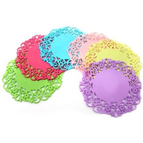 MULTIPURPOSE SILICONE HOLLOW NON-SLIP HEAT RESISTANT PAD MAT (PINK)
