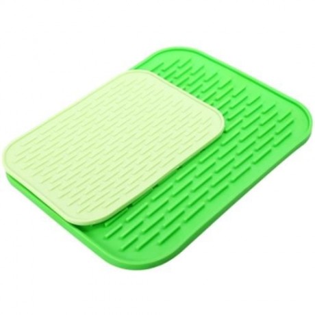 MULTIPURPOSE SILICONE FLEXIBLE NON-SLIP HEAT RESISTANT PAD MAT (CRYSTAL GREEN)