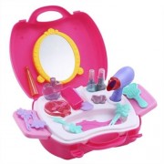 21PCS BABY KIDS MINI SIMULATION MAKEUP TOOLS BOX EDUCATIONAL PRETEND PLAY TOY GIFT (ROSE R