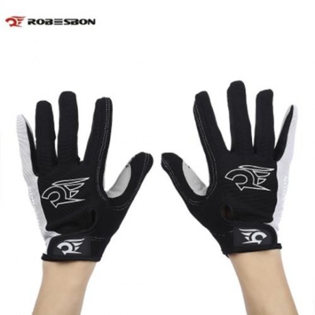 ROBESBON PAIRED UNISEX SPORT MOTOCROSS CYCLING FULL FINGER GLOVES (BLACK)