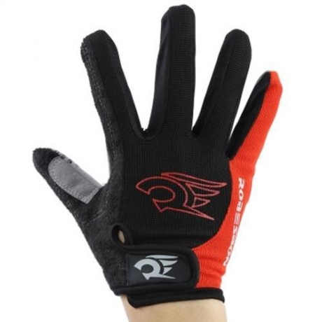 ROBESBON PAIRED UNISEX SPORT MOTOCROSS CYCLING FULL FINGER GLOVES (RED)