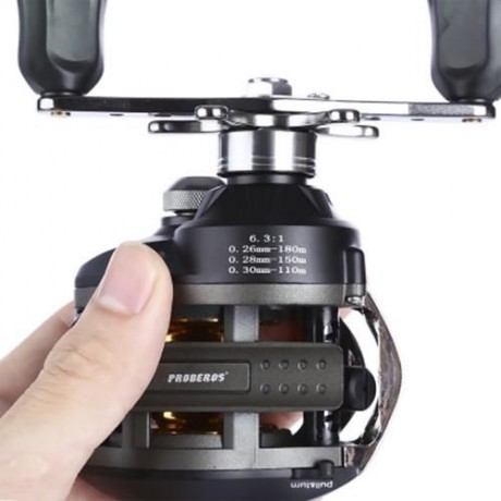 PROBEROS DR - 509 6.3:1 METAL SPOOL SPINNING FISHING LOW-PROFILE REEL 9   1 BALL BEARINGS 