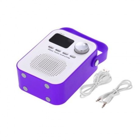 CR - X3 FM RADIO WIRELESS BLUETOOTH SPEAKER WITH TF CARD SLOT AUX INPUT USB PORT (PURPLE)