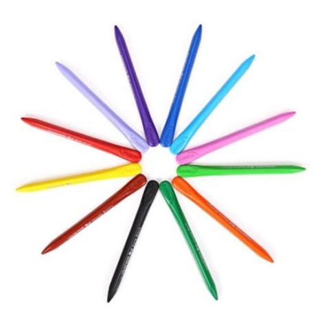 MAPED 12 COLORS BAR TRIANGULAR PLASTIC CRAYON FOR DAILY USING (COLORMIX)
