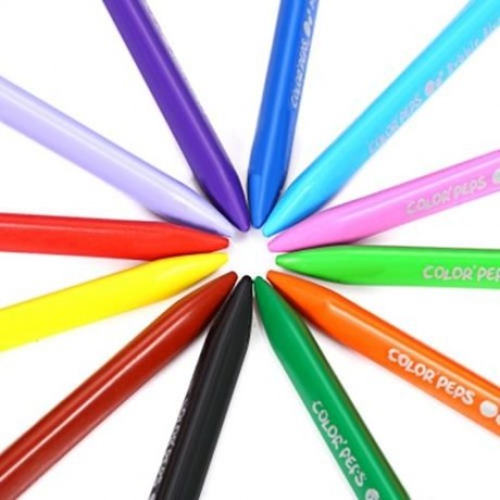 MAPED 12 COLORS BAR TRIANGULAR PLASTIC CRAYON FOR DAILY USING (COLORMIX)