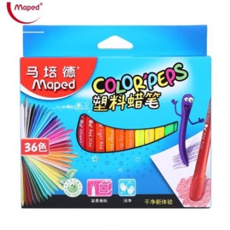 MAPED 36COLORS BAR PLASTIC CRAYON FOR DAILY USING (COLORMIX)
