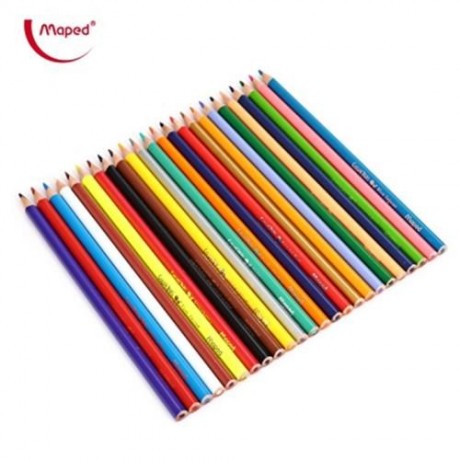 MAPED 24 COLORS TRIANGLE ROD WOODEN COLORED PENCIL FOR CHILDREN (COLORMIX)