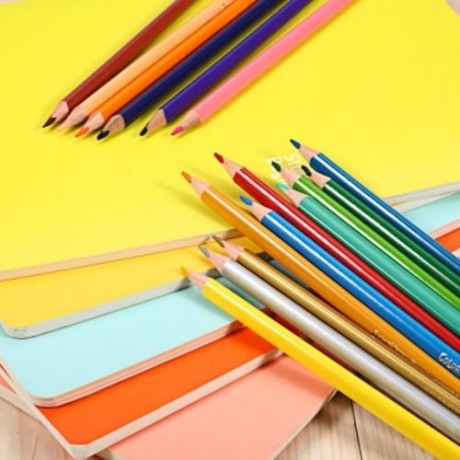 MAPED 24 COLORS TRIANGLE ROD WOODEN COLORED PENCIL FOR CHILDREN (COLORMIX)
