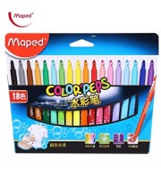 MAPED 18 COLORS WATERCOLOR BRUSH PEN WATER BASED MARKER FOR DAILY USING (COLORMIX)