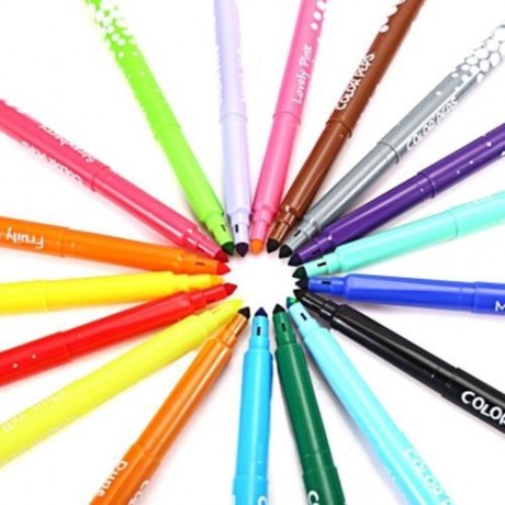 MAPED 18 COLORS WATERCOLOR BRUSH PEN WATER BASED MARKER FOR DAILY USING (COLORMIX)