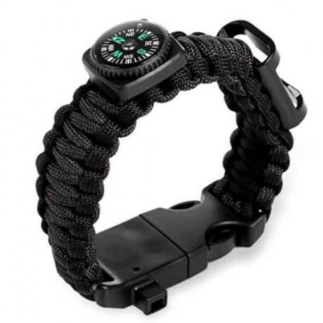 OUTDOOR MULTIFUNCTIONAL EMERGENCY SURVIVAL PARACHUTE BRACELET WITH COMPASS WHISTLE BLADE (