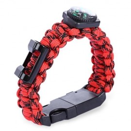 OUTDOOR MULTIFUNCTIONAL EMERGENCY SURVIVAL PARACHUTE BRACELET WITH COMPASS WHISTLE BLADE (