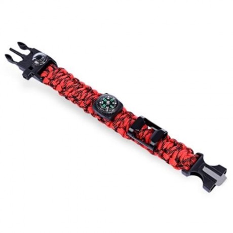 OUTDOOR MULTIFUNCTIONAL EMERGENCY SURVIVAL PARACHUTE BRACELET WITH COMPASS WHISTLE BLADE (
