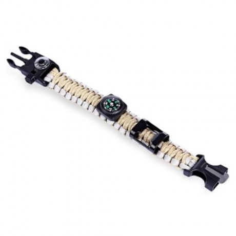 OUTDOOR MULTIFUNCTIONAL EMERGENCY SURVIVAL PARACHUTE BRACELET WITH COMPASS WHISTLE BLADE (