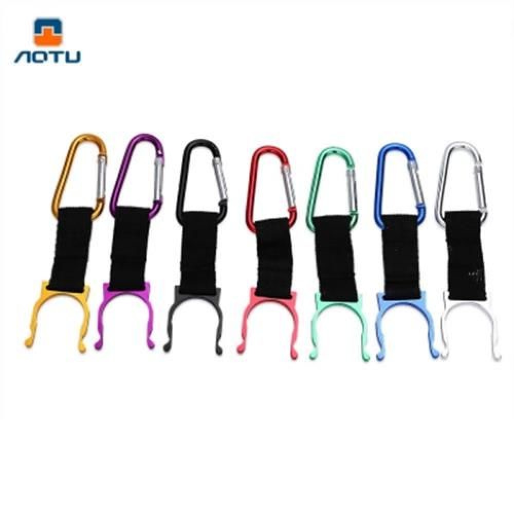 AOTU 5PCS OUTDOOR CAMPING HIKING WATER BOTTLE HOLDER CARABINER HOOK CLIP (COLORMIX)