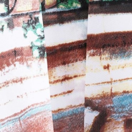 RETRO COFFEEHOUSE PATTERN WATER-RESISTANT BATHING SHOWER CURTAIN POLYESTER BATHROOM DECOR 