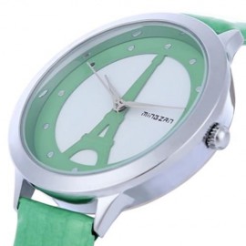 MINGZAN 6222 WOMEN QUARTZ WATCH TOWER PATTERN DIAL DAILY WATER RESISTANCE FEMALE WRISTWATC