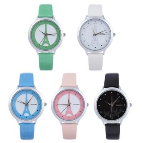 MINGZAN 6222 WOMEN QUARTZ WATCH TOWER PATTERN DIAL DAILY WATER RESISTANCE FEMALE WRISTWATC