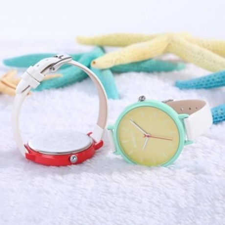 MINGZAN 6207 WOMEN QUARTZ WATCH STEREO SCALES LEATHER BAND FEMALE WRISTWATCH (CRYSTAL GREE