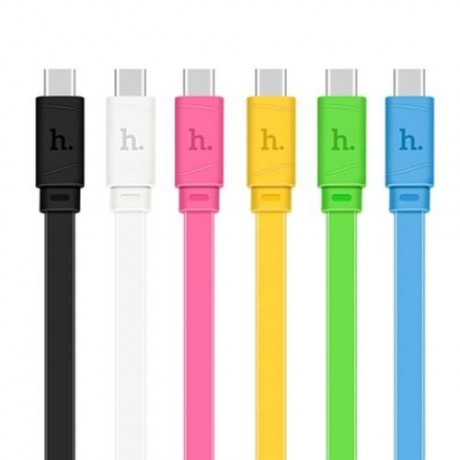 HOCO X5 5V 2.4A ANTI-TWIST TYPE-C NOODLE TRANSFER DATA SYNCHRONIZATION CHARGING CORD 1M (B