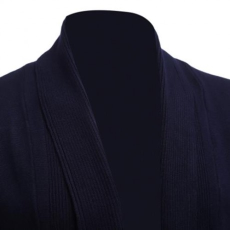 CASUAL SOLID COLOR MALE LONG SLEEVE KNITWEAR (CADETBLUE)