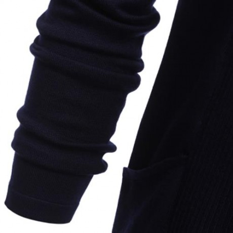 CASUAL SOLID COLOR MALE LONG SLEEVE KNITWEAR (CADETBLUE)