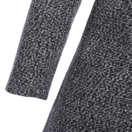 CASUAL TURN DOWN COLLAR MALE WOOLEN CLOTH COAT (LIGHT GRAY)