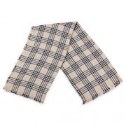 VINTAGE GRID DESIGN COLOR BLOCK UNISEX TASSEL SCARF (YELLOWISH PINK)