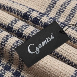 VINTAGE GRID DESIGN COLOR BLOCK UNISEX TASSEL SCARF (YELLOWISH PINK)