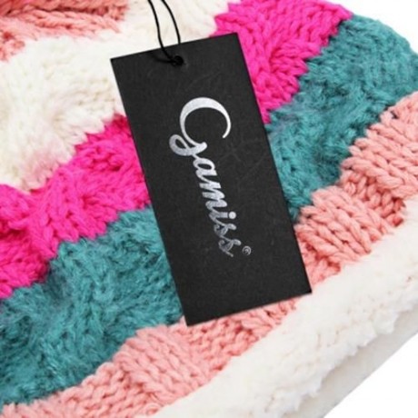 CASUAL WINTER COLOR BLOCK VENONAT DESIGN GIRLS WARM INSIDE KNITTED HAT (COLORMIX)