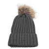 STYLISH WINTER VENONAT DESIGN SOLID COLOR LADIES KNITTED HAT (DEEP GRAY)