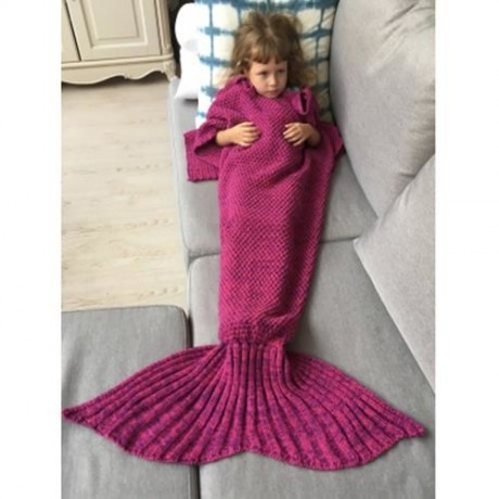 WINTER SLEEPING BAG BED THROW WRAP MERMAID BLANKET (ROSE RED)