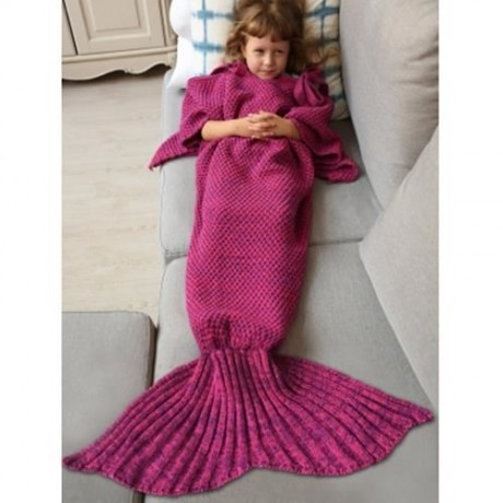 WINTER SLEEPING BAG BED THROW WRAP MERMAID BLANKET (ROSE RED)