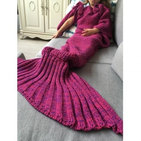 WINTER SLEEPING BAG BED THROW WRAP MERMAID BLANKET (ROSE RED)