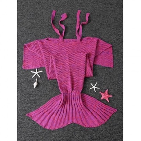 WINTER SLEEPING BAG BED THROW WRAP MERMAID BLANKET (ROSE RED)