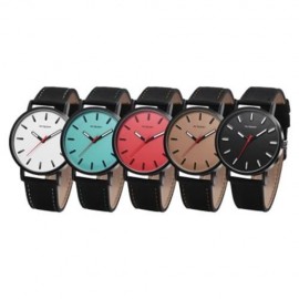 MINGZAN 6306 UNISEX QUARTZ WATCH LEATHER BAND DAILY WATER RESISTANCE LUMINOUS POINTER WRIS