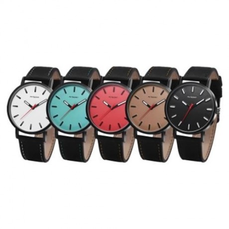MINGZAN 6306 UNISEX QUARTZ WATCH LEATHER BAND DAILY WATER RESISTANCE LUMINOUS POINTER WRIS