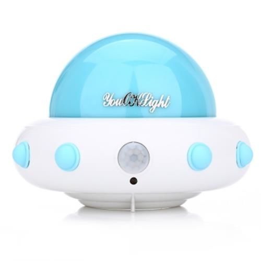 YOUOKLIGHT DC 5V 1W FLYING SAUCER UFO SHAPED LED NIGHT LIGHT MOTION SENSOR LAMP (BLUE)