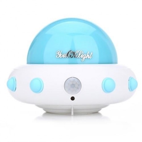 YOUOKLIGHT DC 5V 1W FLYING SAUCER UFO SHAPED LED NIGHT LIGHT MOTION SENSOR LAMP (BLUE)