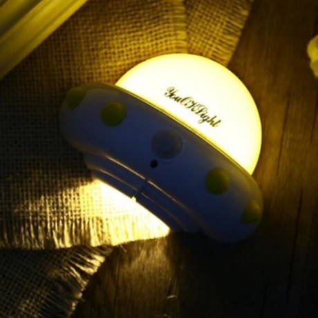 YOUOKLIGHT DC 5V 1W FLYING SAUCER UFO SHAPED LED NIGHT LIGHT MOTION SENSOR LAMP (YELLOW)