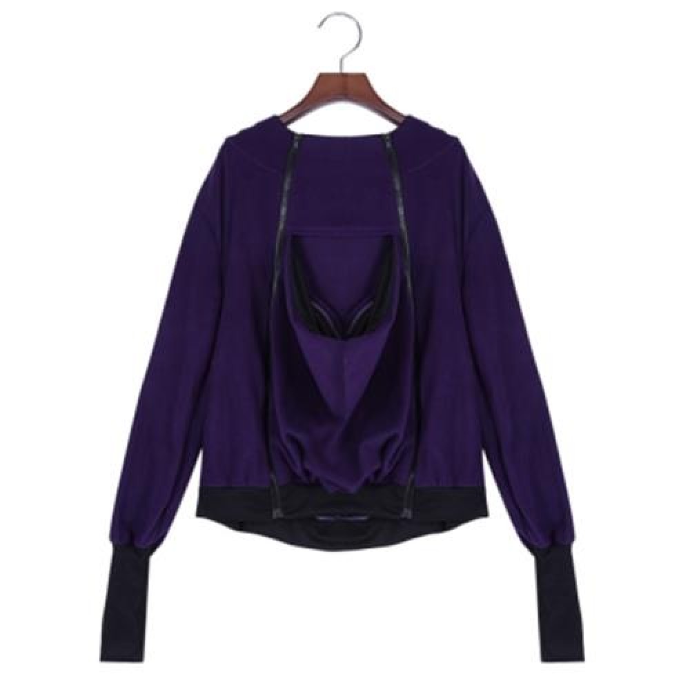 CASUAL MATERNITY KANGAROO MULTI FUNCTIONAL HOODIE WITH BABIES CARRIER FOR WOMEN (PURPLE) CASUAL MATERNITY KANGAROO MULTI FUNCTIONAL HOODIE WITH BABIES CARRIER FOR WOMEN (PURPLE)