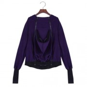 CASUAL MATERNITY KANGAROO MULTI FUNCTIONAL HOODIE WITH BABIES CARRIER FOR WOMEN (PURPLE)
