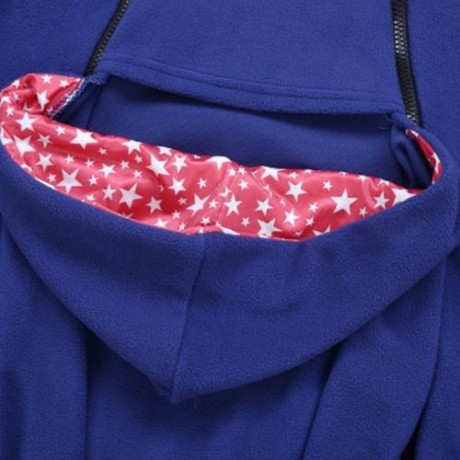 CASUAL MATERNITY KANGAROO MULTI FUNCTIONAL HOODIE WITH BABIES CARRIER FOR WOMEN (BLUE)