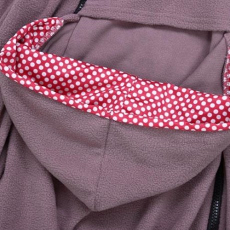 CASUAL MATERNITY KANGAROO MULTI FUNCTIONAL HOODIE WITH BABIES CARRIER FOR WOMEN (RED AND P