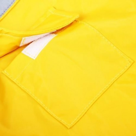 ADJUSTABLE PET DOG REFLECTIVE RAIN JACKET RAINCOAT WITH HOOD (YELLOW)