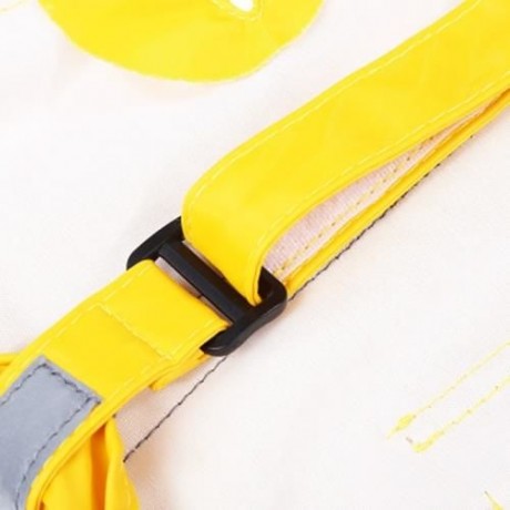 ADJUSTABLE PET DOG REFLECTIVE RAIN JACKET RAINCOAT WITH HOOD (YELLOW)