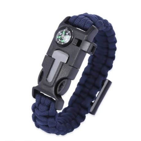 OUTDOOR ADVENTURE COMPASS WHISTLE EMERGENCY SURVIVAL MULTIFUNCTIONAL PARACORD BRACELET (PU