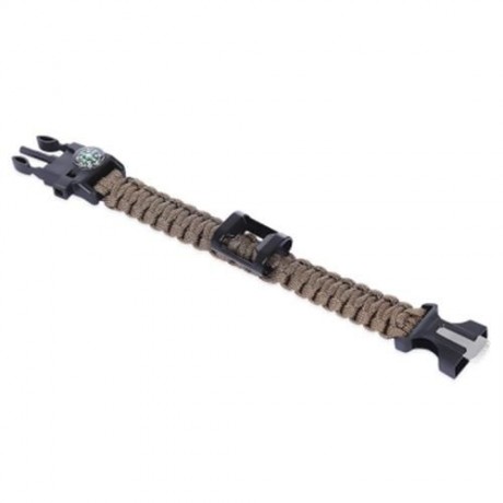 OUTDOOR ADVENTURE COMPASS WHISTLE EMERGENCY SURVIVAL MULTIFUNCTIONAL PARACORD BRACELET (BR