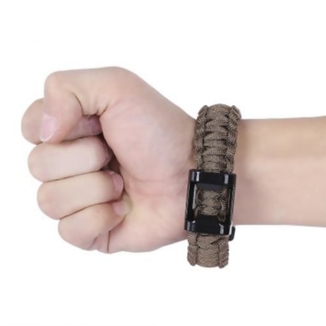 OUTDOOR ADVENTURE COMPASS WHISTLE EMERGENCY SURVIVAL MULTIFUNCTIONAL PARACORD BRACELET (BR